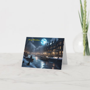 Cartes Pour Fêtes Annuelles Noël hiver Rivière Lune