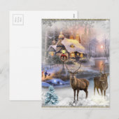 Cartes Pour Fêtes Annuelles Noël hiver Wilderness Cottage (Devant / Derrière)