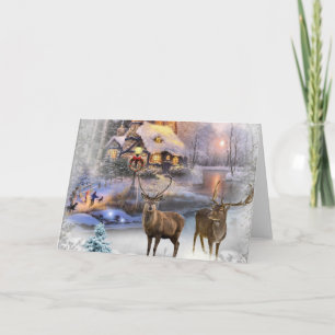Cartes Pour Fêtes Annuelles Noël hiver Wilderness Cottage
