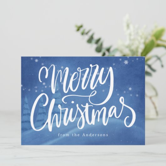 Cartes Pour Fêtes Annuelles Noël hivernal neige non photo (Debout devant)