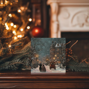 Cartes Pour Fêtes Annuelles Noël hivernal vintage britannique