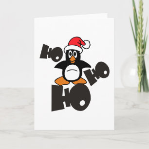 Cartes Pour Fêtes Annuelles Noël - Ho Ho Ho Père Noël Pingouin 1