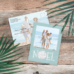Cartes Pour Fêtes Annuelles Noël Holiday Noel Photo Simple Beach Budget<br><div class="desc">Ce design comprend Noël vacances modernes Noël Noël Noël noel simple moderne, plage nautique photo de vacances tropicale, photo de famille 2 deux turquoise et dollar côtier océan tropical, mer vie turquoise turquoise, tendance texte de typographie unique, script de calligraphie lunaire police, île de vacances moderne minimaliste, Noël photo budget...</div>