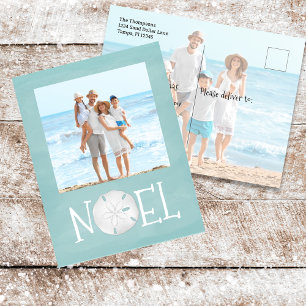 Cartes Pour Fêtes Annuelles Noël Holiday Noel Photo Simple Beach Budget