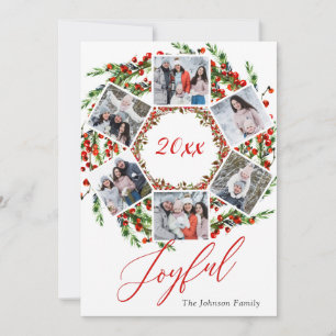 Cartes Pour Fêtes Annuelles Noël Holly Berry Birch Bark 6 PHOTO Salutation