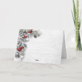 Cartes Pour Fêtes Annuelles Noël Holly Berry Pine Salutation rustique (Dos)