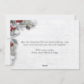 Cartes Pour Fêtes Annuelles Noël Holly Berry Pine Salutation rustique (Dos)