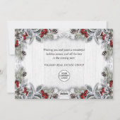 Cartes Pour Fêtes Annuelles Noël Holly Berry Rustic Salutation d'entreprise (Dos)