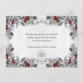 Cartes Pour Fêtes Annuelles Noël Holly Berry Rustic Salutation d'entreprise (Dos)