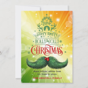 Cartes Pour Fêtes Annuelles Noël Holly Jolly Mustache