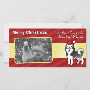 Cartes Pour Fêtes Annuelles Noël Husky sibérien / Malamute d'Alaska