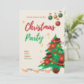 Cartes Pour Fêtes Annuelles Noël Illustratif Mignon Éditable (Debout devant)