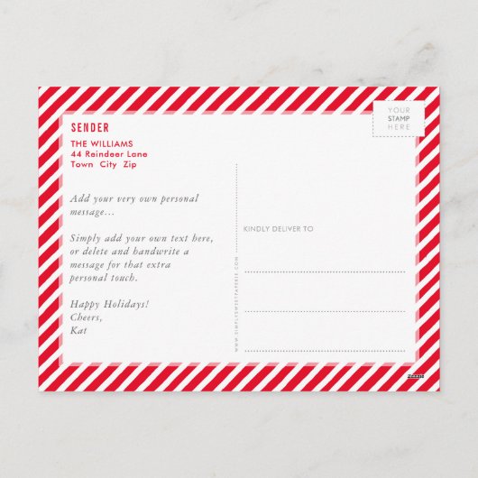 Cartes Pour Fêtes Annuelles NOËL JOIE moderne superposition écriture de script (Dos)