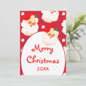 Cartes Pour Fêtes Annuelles Noël Jolly Père Noël Joyeux voeux (Debout devant)