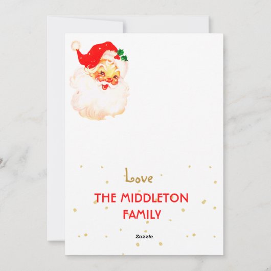 Cartes Pour Fêtes Annuelles Noël Jolly Père Noël Joyeux voeux (Dos)