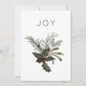 Cartes Pour Fêtes Annuelles Noël Joy Rustic Minimal Végétation Saine (Devant)