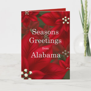 Cartes Pour Fêtes Annuelles Noël Joyeuses Fêtes Alabama Poinsettia