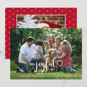 Cartes Pour Fêtes Annuelles Noël Joyeux Deux Photos Script