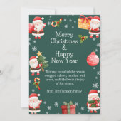 Cartes Pour Fêtes Annuelles Noël joyeux du Père Noël Rouge (Devant)