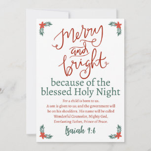 Cartes Pour Fêtes Annuelles Noël Joyeux et Bright Holy Night