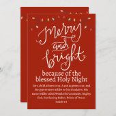Cartes Pour Fêtes Annuelles Noël Joyeux et Bright Holy Night Rouge Blanc (Devant / Derrière)
