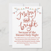 Cartes Pour Fêtes Annuelles Noël Joyeux et Bright Holy Night Rouge Script (Devant)