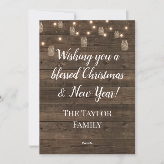 Cartes Pour Fêtes Annuelles Noël Joyeux et brillant Saint Rustique Lumière de  (Dos)