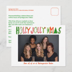 Cartes Pour Fêtes Annuelles NOËL JOYEUX ET FESTIF Entreprise de coutume de Noë