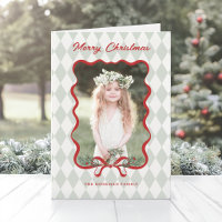 Noël joyeux nœud rouge Photo fantaisiste