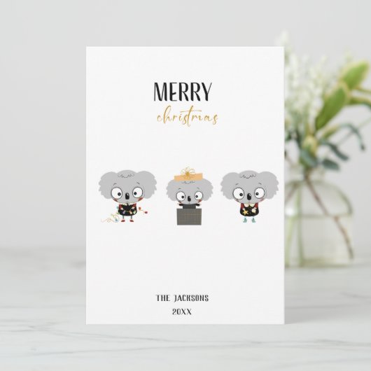 Cartes Pour Fêtes Annuelles Noël Koalas (Debout devant)