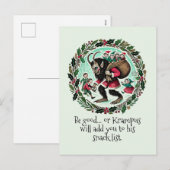 Cartes Pour Fêtes Annuelles Noël Krampus (Devant / Derrière)
