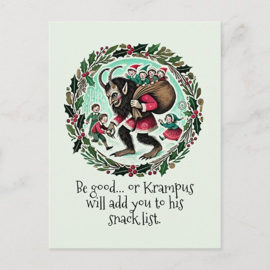 Cartes Pour Fêtes Annuelles Noël Krampus (Devant)