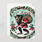 Cartes Pour Fêtes Annuelles Noël Krampus (Devant / Derrière)