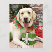 Cartes Pour Fêtes Annuelles Noël - Labrador Jaune - Strider (Devant)