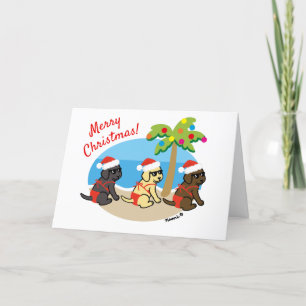 Cartes Pour Fêtes Annuelles Noël Labrador Retriever Bikini Girls