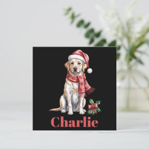 Cartes Pour Fêtes Annuelles Noël Labrador Retriever Nom Personnalisé