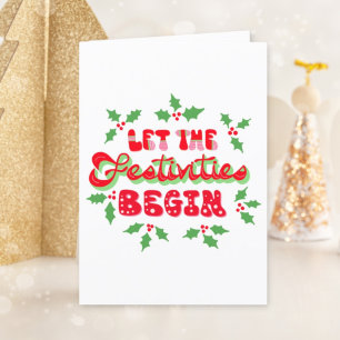 Cartes Pour Fêtes Annuelles Noël Laisser Les Festivités Commencer Holly Berrie