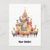 Cartes Pour Fêtes Annuelles Noël lama (Devant)