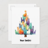 Cartes Pour Fêtes Annuelles Noël lama (Devant / Derrière)