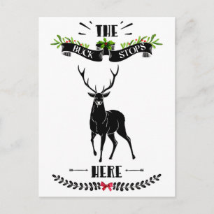 Cartes Pour Fêtes Annuelles Noël Le Buck S'Arrête Ici Cerf