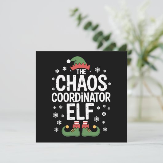 Cartes Pour Fêtes Annuelles Noël Le Coordinateur de Chaos Elf Xmas Famille (Debout devant)