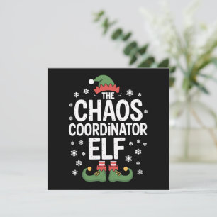 Cartes Pour Fêtes Annuelles Noël Le coordinateur de chaos Elf Xmas Famille