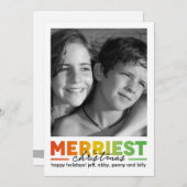 Cartes Pour Fêtes Annuelles Noël le plus joyeux avec photo arrière (Devant / Derrière)