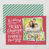 Cartes Pour Fêtes Annuelles Noël lettres (Devant / Derrière)