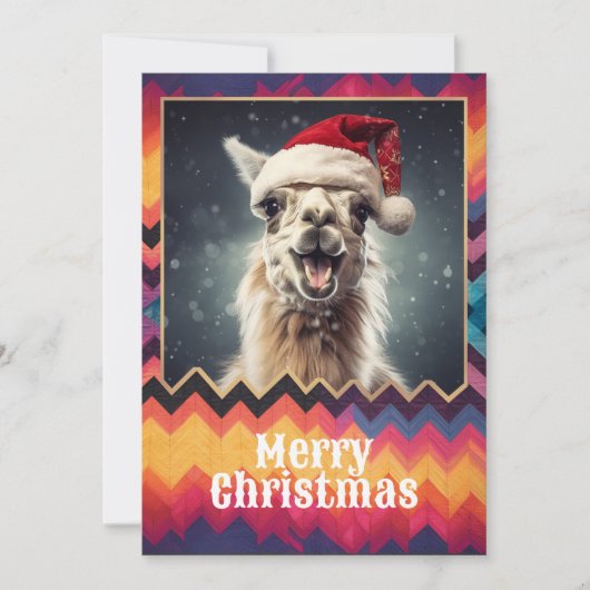 Cartes Pour Fêtes Annuelles Noël Llama (Devant)