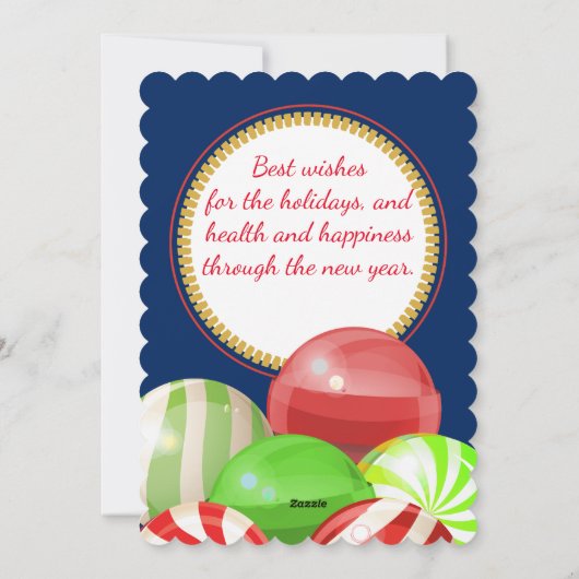 Cartes Pour Fêtes Annuelles Noël lollipops bonbons confitures arc (Dos)