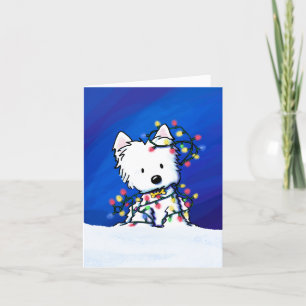 Cartes Pour Fêtes Annuelles Noël Lumières Westie Chien