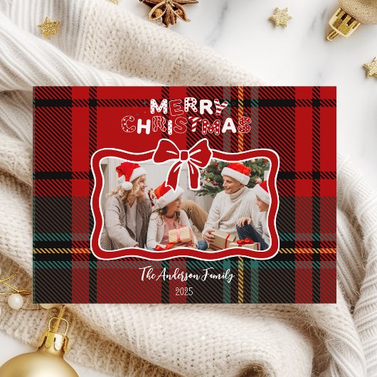 Cartes Pour Fêtes Annuelles Noël lunique rouge rétro