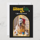 Cartes Pour Fêtes Annuelles Noël Luxe Drôle Rétro Photo de Chien de Compagnie (Devant)