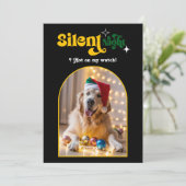 Cartes Pour Fêtes Annuelles Noël Luxe Drôle Rétro Photo de Chien de Compagnie (Debout devant)